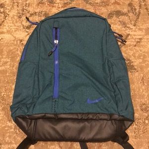 NWT Nike laptop backpack, green with blue